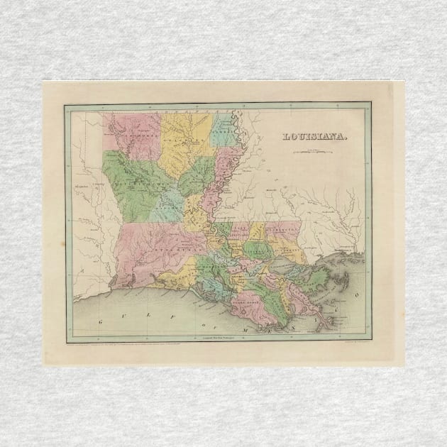 Vintage Map of Louisiana (1838) by Bravuramedia